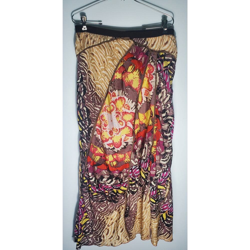 Tiny Anthropology Womens Whimsicle Flutter SILK Skirt Size Large Bohemian Artsy